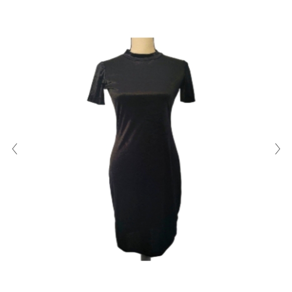 Zara | Dresses | Zara Black Velvet Midi Dress | Poshmark